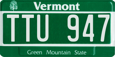 VT license plate TTU947