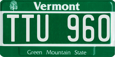 VT license plate TTU960