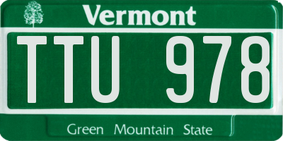 VT license plate TTU978