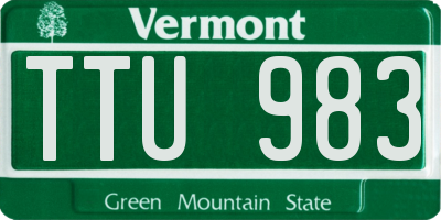 VT license plate TTU983