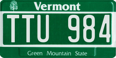 VT license plate TTU984