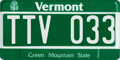 VT license plate TTV033