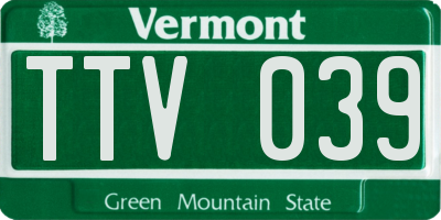 VT license plate TTV039