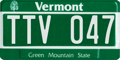 VT license plate TTV047