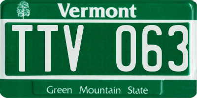 VT license plate TTV063