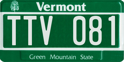 VT license plate TTV081