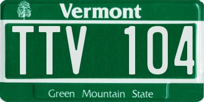 VT license plate TTV104
