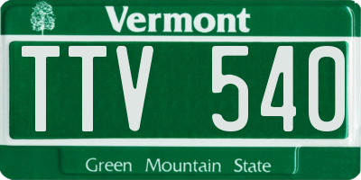 VT license plate TTV540