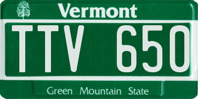 VT license plate TTV650