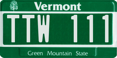 VT license plate TTW111