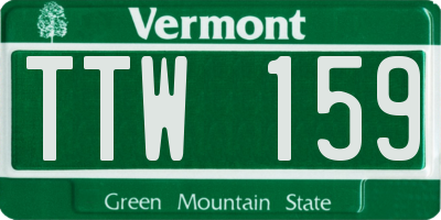 VT license plate TTW159