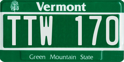 VT license plate TTW170