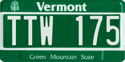 VT license plate TTW175