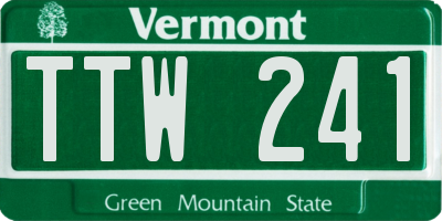VT license plate TTW241