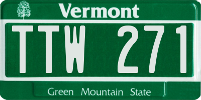 VT license plate TTW271