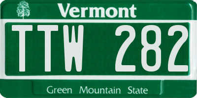VT license plate TTW282