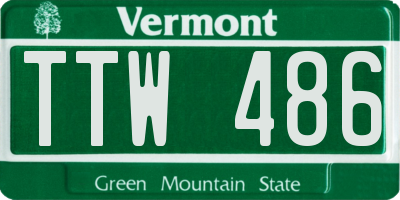 VT license plate TTW486