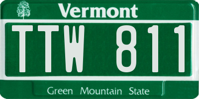 VT license plate TTW811