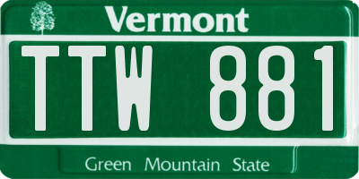 VT license plate TTW881