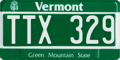 VT license plate TTX329