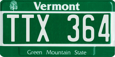 VT license plate TTX364
