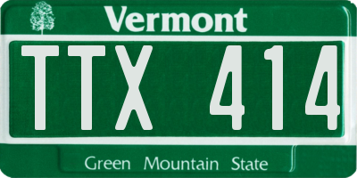 VT license plate TTX414