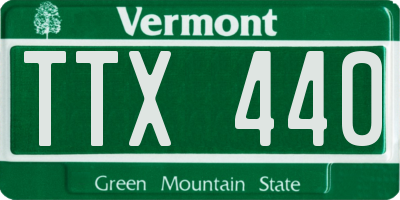 VT license plate TTX440