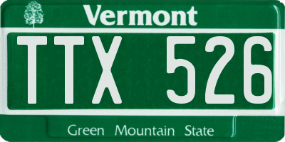 VT license plate TTX526