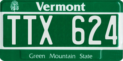 VT license plate TTX624
