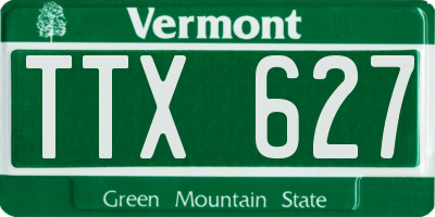 VT license plate TTX627