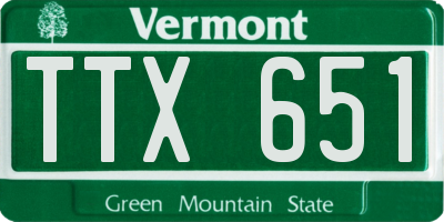 VT license plate TTX651