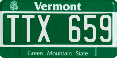 VT license plate TTX659