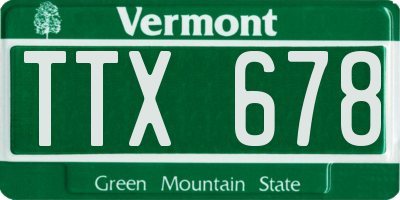 VT license plate TTX678