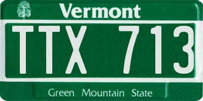 VT license plate TTX713