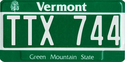 VT license plate TTX744