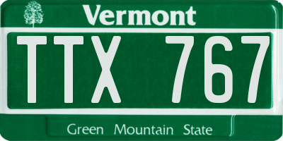 VT license plate TTX767