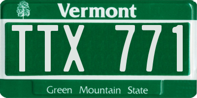 VT license plate TTX771
