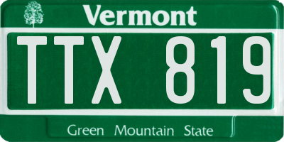 VT license plate TTX819