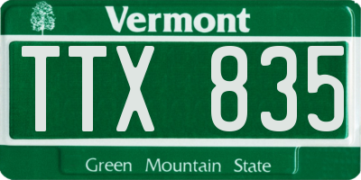 VT license plate TTX835