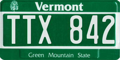 VT license plate TTX842