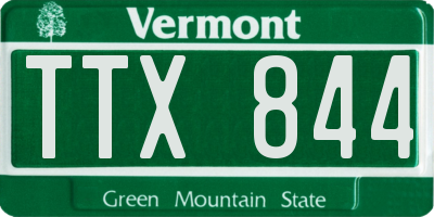 VT license plate TTX844