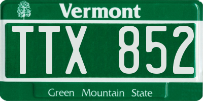 VT license plate TTX852