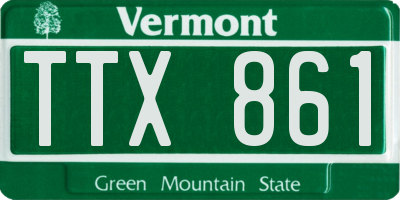 VT license plate TTX861
