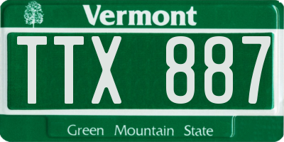 VT license plate TTX887