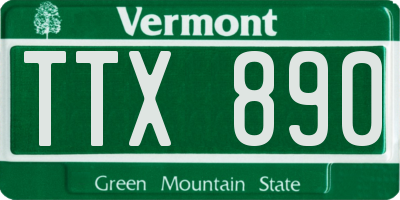 VT license plate TTX890