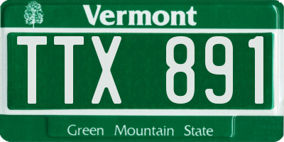 VT license plate TTX891