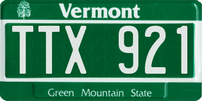 VT license plate TTX921