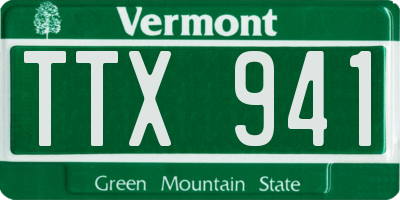 VT license plate TTX941