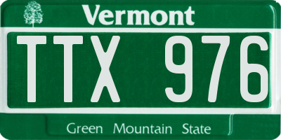 VT license plate TTX976