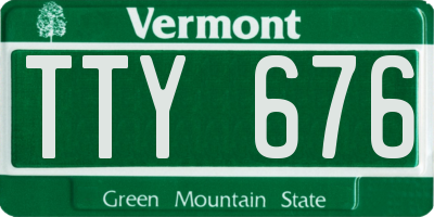 VT license plate TTY676